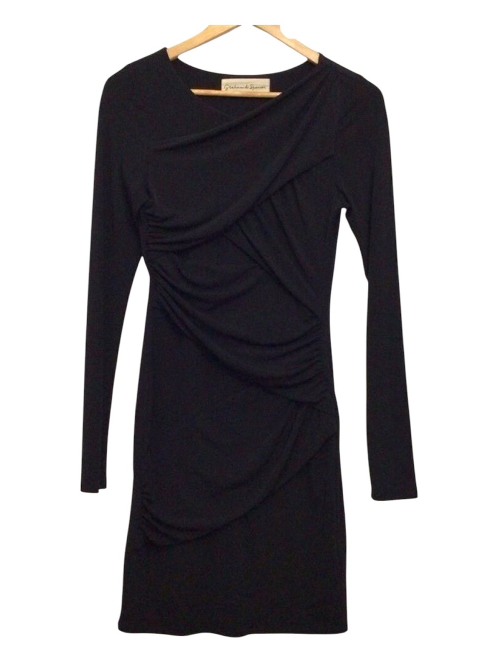 𝅺GRAHAM & Spencer black draped sliming stretchy formal special occasion small